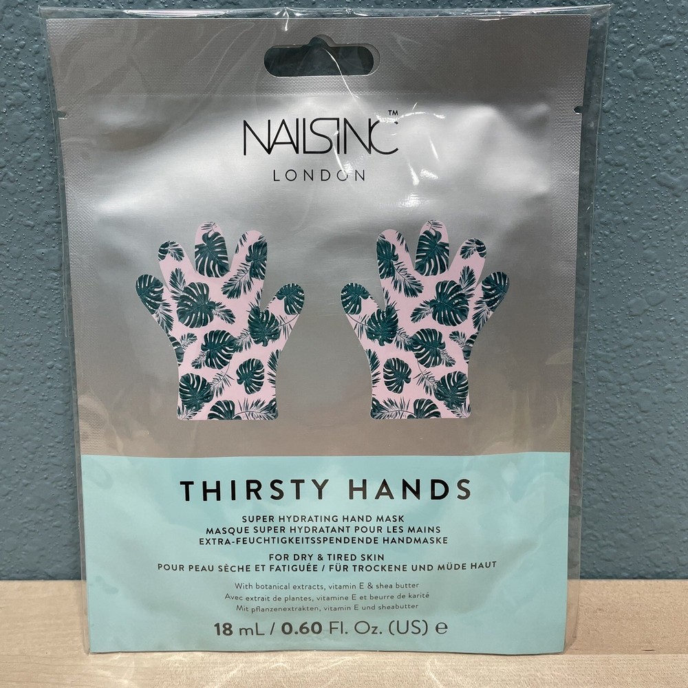 NailsInc London Thirsty Hands Super Hydrating Hand Mask Shea butter Vit E NEW
