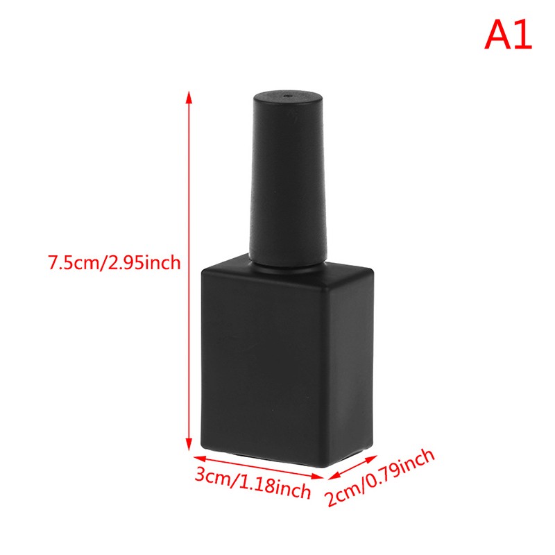 15ml Empty Nail Polish Glass Bottles Round Shape Brush & Cap Refillable