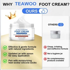 TEAWOO Ultra-Hydrating Foot up to size 8.5 | Cream + Silicone Socks