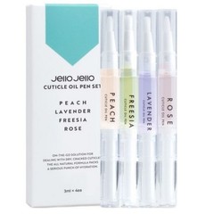 JELLOJELLO Cuticle Oil Pen Set 3ml x 4EA K-Beauty Nail Care Nail Oil Pen NEW