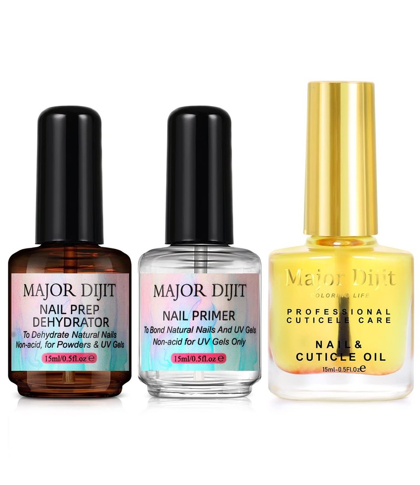 Nail Dehydrator and Nail Primer with Cuticle Oil Set Air Dry Superior Bonding…