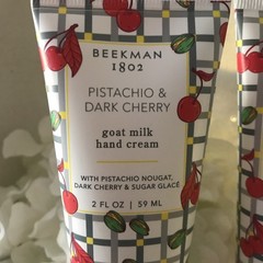 BEEKMAN 1802 (2) Pistachio Dark Cherry Goat Milk Hand Cream Duo Lot 3 oz each!