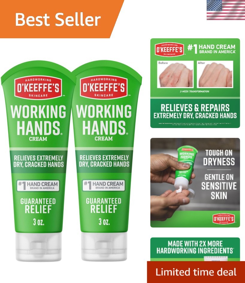 Intensive Moisturizing Hand Cream for Extremely Dry Hands – 3 oz Tube 2 Pack
