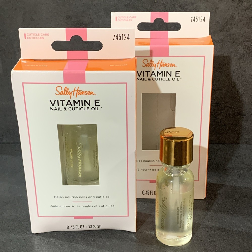 2X Sally Hansen Vitamin E Nail & Cuticle Oil .45oz/13.3ml New In Box