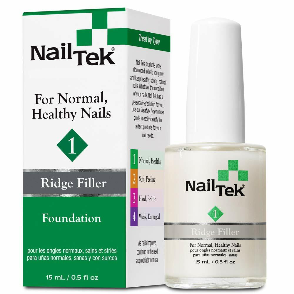 Nail Tek 1 Ridge Filler Foundation Base Coat for Normal, Healthy Nails 0.5oz