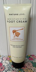JUMBO SIZE! SEALED NATURE LOVE FOOT CREAM 8 OZ HONEY & SHEA BUTTER