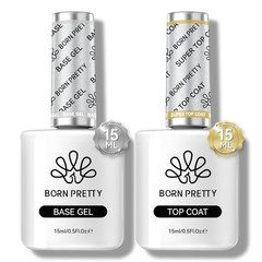 Born Pretty Gel Top Coat,15ml Gloss Base and 15ml Coat Set