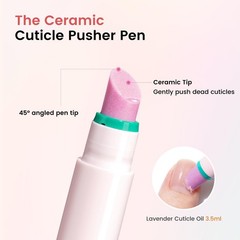 Ceramic Cuticle Oil Pusher Pen -3 in 1 Remover for Green 1PCS