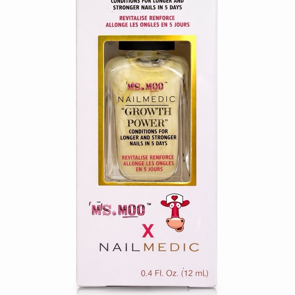 Ms. Moo x Nailmedic Growth Power Nail Strengthener Liquid 0.4 fl oz (12 ml)