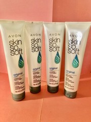 Lot Of 4 AVON Skin So Soft ORIGINAL +JOJOBA Replenishing Hand Cream 3.4 oz
