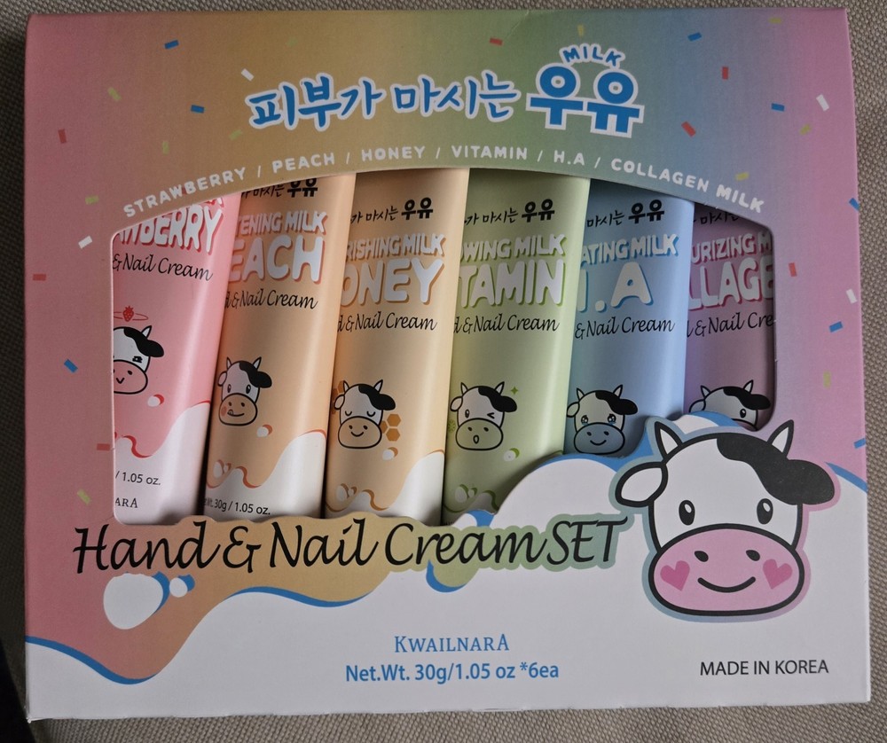 WELCOS Kwailnara Milk Hand and Nail Cream Set Korean cosmetics