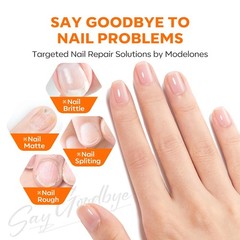 modelones Nail Strengthener and Growth Clear 0.51 Fl Oz (Pack of 1), A1-Clear