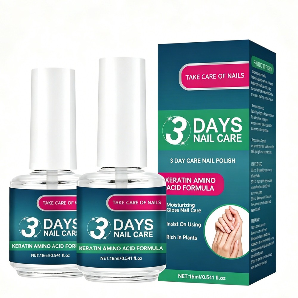 2Pcs 3 Days Keratin Amino Acid Nail Care Repair Serum For Dry Weak Brittle Nails