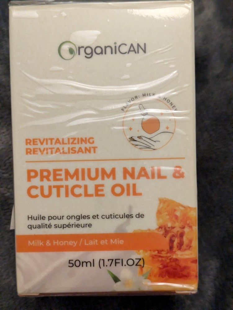 OrganiCAN Premium Nail & Cuticle Oil Milk Honey 50ml 1.7oz New Sealed Cruelty…