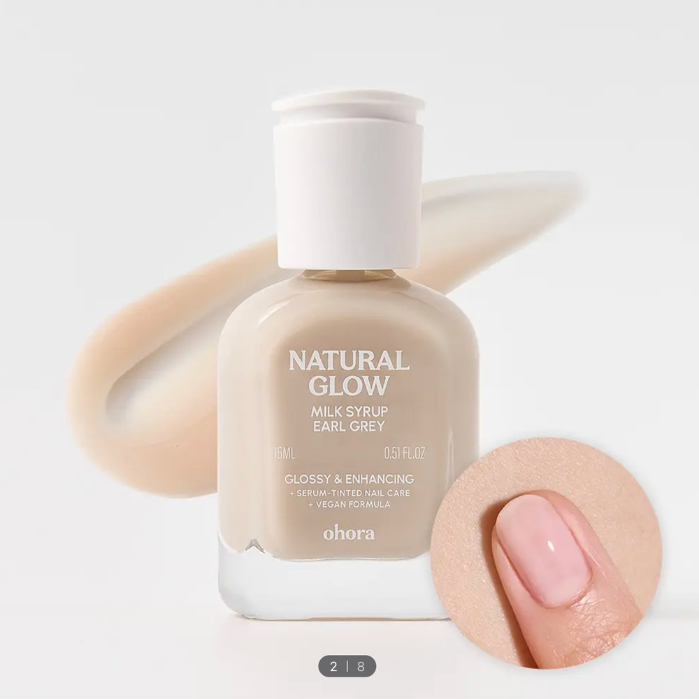 Ohora Natural Glow Milk Syrup Nail Strengthener 15ml Vegan Nail Care 4 Colors