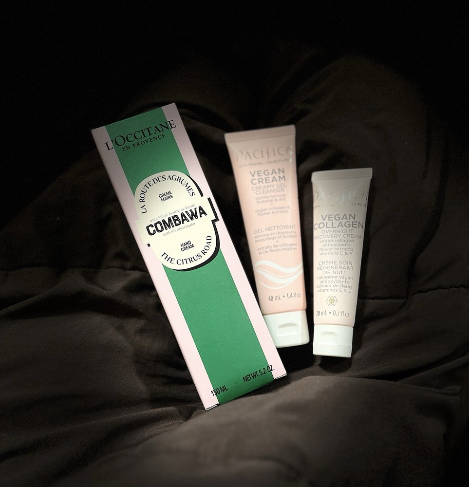 L’Occitane COMBAWA Hand Cream 150ml, Pacifica Vegan Cleanser & Night Cream