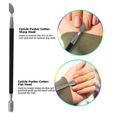 Professional Cuticle Trimmer Nail 3.95 inches, Black Nipper With Pusher
