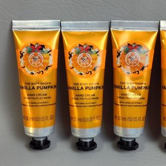 THE BODY SHOP Vanilla Pumpkin Purse Size Hand Cream 1oz 30ml Lot Of 6 NEW