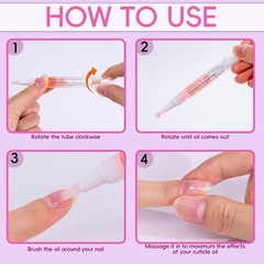 Foncomy 2PCS Cuticle Oil Pen for 0.07 Fl Oz (Pack of 2), Lily & Aloe Flavor