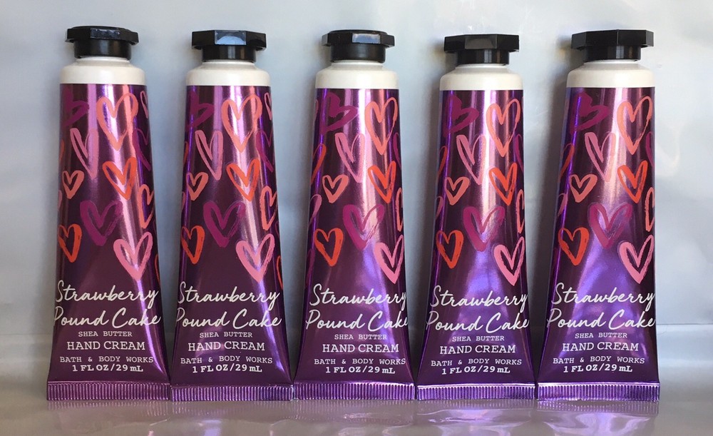 NEW Lot Of 5 Bath & Body Works STRAWBERRY POUND CAKE Shea Butter Hand Cream