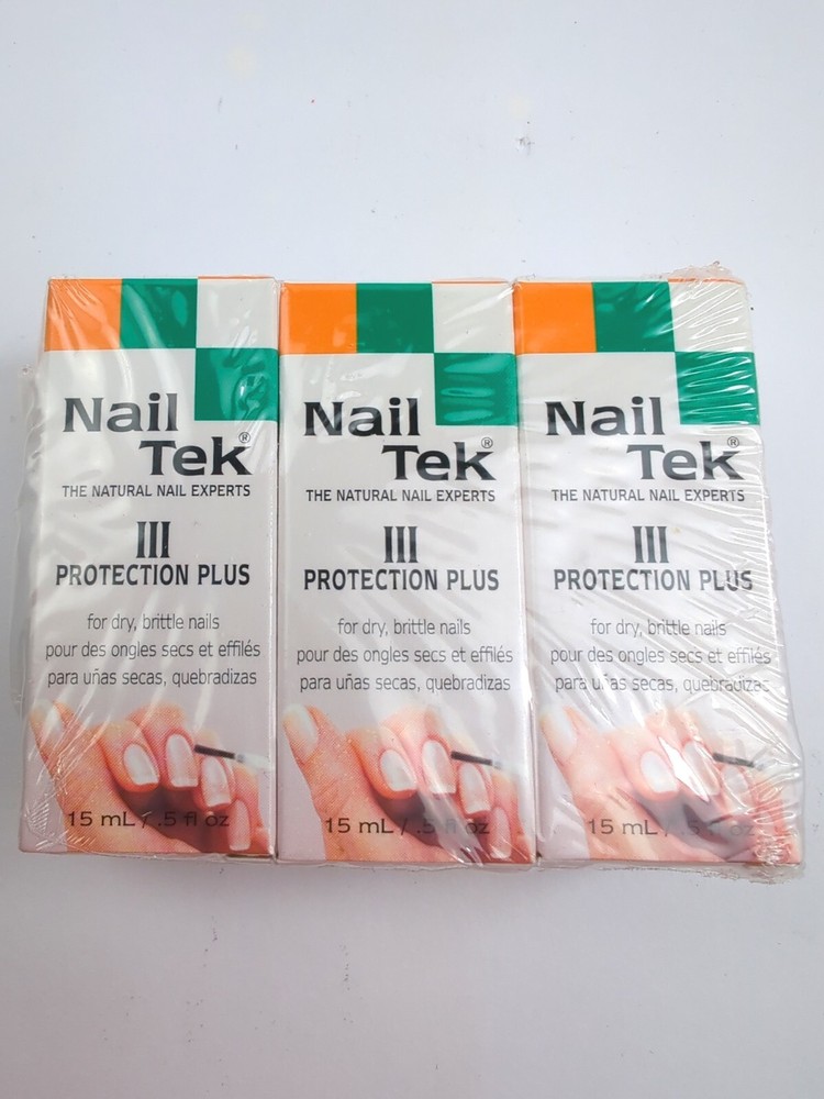 3pk Lot Nail Tek PROTECTION PLUS III – For Dry Brittle Nails – NEW!