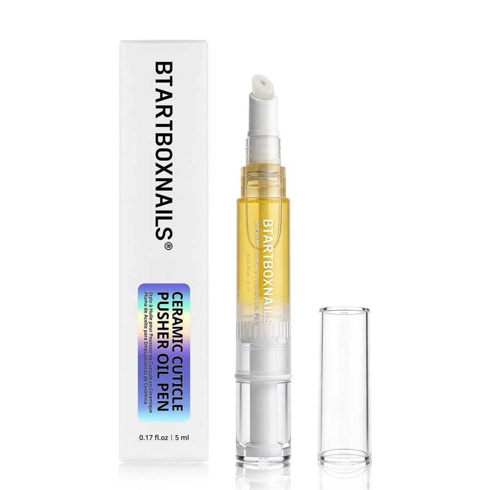 4-in-1 Ceramic Cuticle Pusher Oil Pen – Soften, Push, Remove & Nourish Cuticles