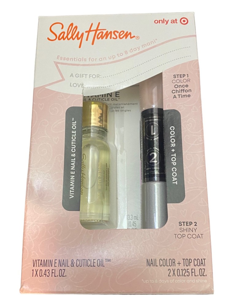 Sally Hansen Miracle Gel Nail Color, Top Coat, Cuticle Oil- Once Chiffon A Time