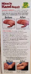 Miracle Hand Repair Cream with Pure Aloe Vera ~8 oz Also Great For Feet!! Sealed