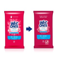 Wet Ones Antibacterial Hand Wipes, Fresh Scent, 20 Count (Pack of 10), wipes