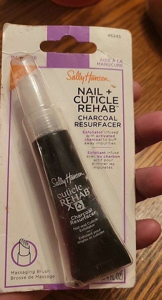 Sally Hansen Nail Cuticle Rehab Charcoal Resurfacer/Exfoliator 4 Oz #46245