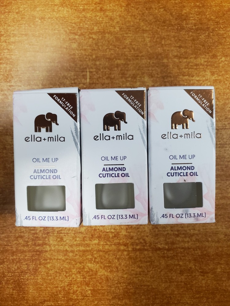 3 Pack: ella + mila Oil Me Up Almond Cuticle Oil 0.45 oz. ea. (2874) R8P5b