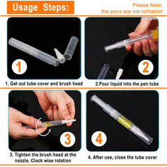 10 Pack 3 ML Transparent Twist Pens, Empty Cuticle Nail Oil Pen with Brush Tip,