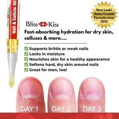 Bliss Kiss | Fragrance Free 4 Nail Oil Cuticle Pens w/Vitamin E Jojoba⏤Nail