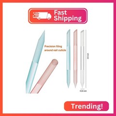 Mudder 3 Pieces Glass Cuticle Pusher Cuticle Remover Glass Nail File Dual Ended