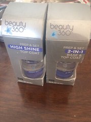 Beauty 360 Prep & Set 2 in 1 BASE & TOP COAT Nails & High Shine Top Coat