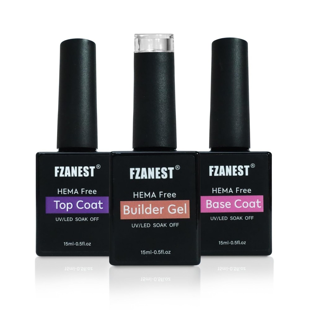 FZANEST Hema-free Builder with 0.25 Fl Oz (Pack of 2), Top Base Set