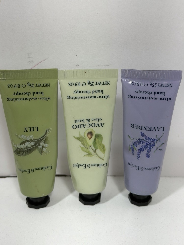 CRABTREE &EVELYN HAND THERAPY 3 Pieces SET ,LAVENDER, AVOCADO, LILY Read*
