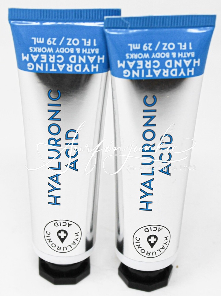 x2 Bath & Body Works Hyaluronic Acid Shea Butter Hand Cream 1 Oz Each Silver