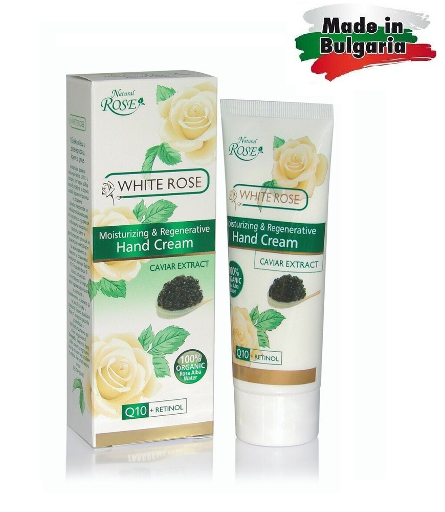 HAND CREAM WHITE ROSE WATER & CAVIAR EXTRACT 75ML PARABEN FREE MADE IN BULGARIA