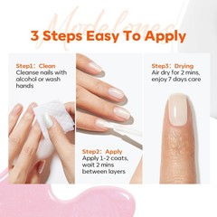 modelones Nail Strengthener and 0.26 Fl Oz (Pack of 4), D1-White Pink Nude