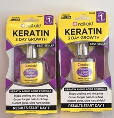 Lot Of 2 Nail Aid 3 Day Growth Keratin Amino Acid Formula 0.55 Oz