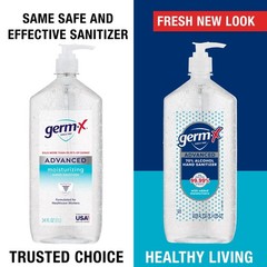 Germ-X Advanced Hand Sanitizer, 34 Fl Oz (1 33.8 (Pack of 1), Clear