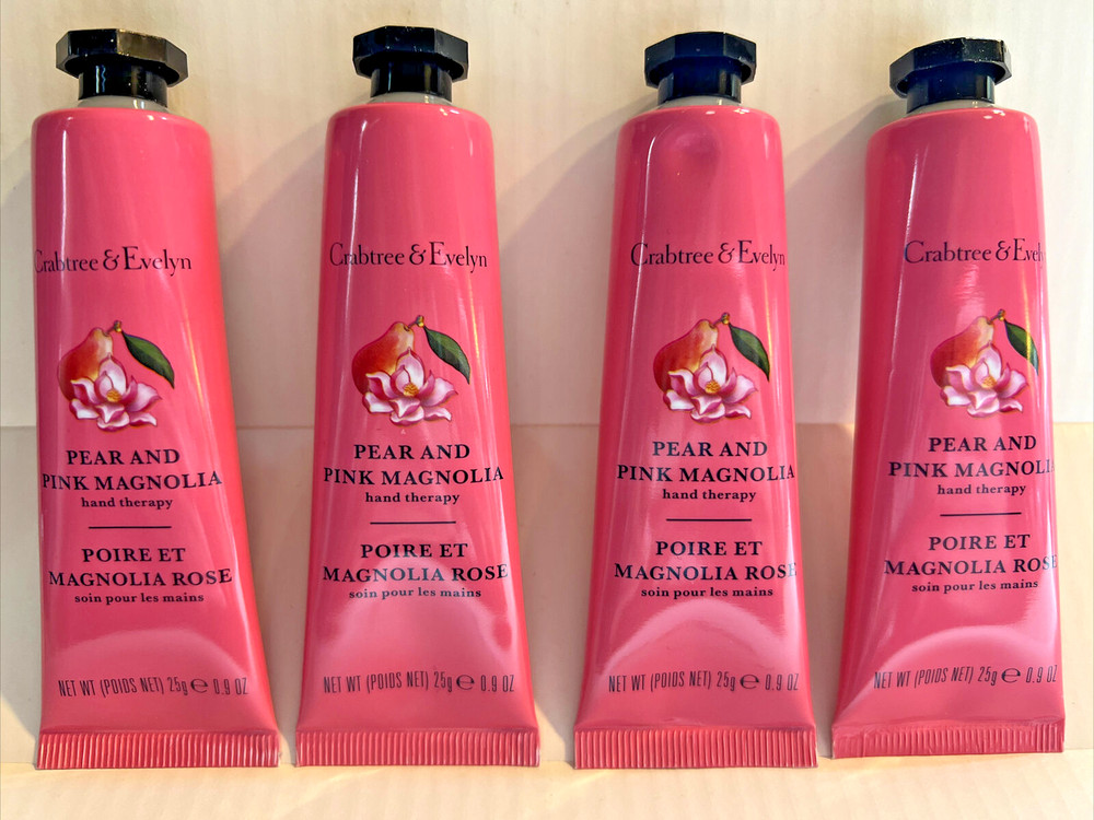Crabtree Evelyn Pear Pink Magnolia Hand Therapy Cream Lotion Lot x 4 NEW 🍐🌺