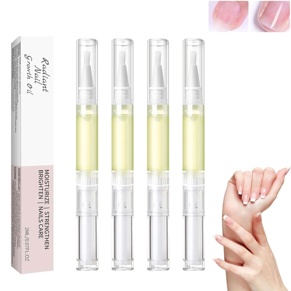 Nail Growth Oil Pen, Strengthener and 0.02 Fl Oz (Pack of 4), Clear