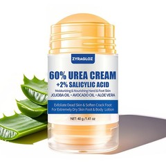 ZyraGloz Urea Cream Stick 60% plus Salicylic Acid 2%, 1.4 Ounce (Pack of 1)