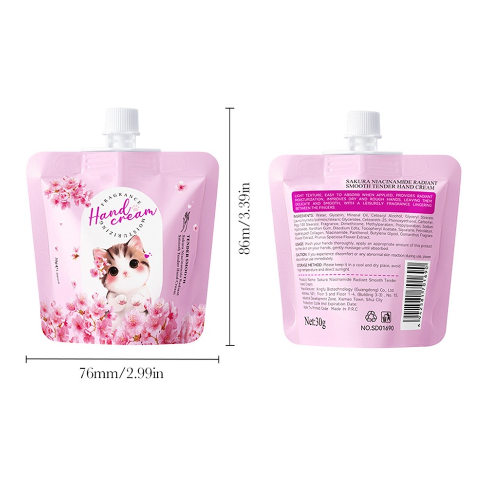 5Pcs Brightening And Smooth Hand Cream Deeply Nourish Cherry Blossom Hand Cream