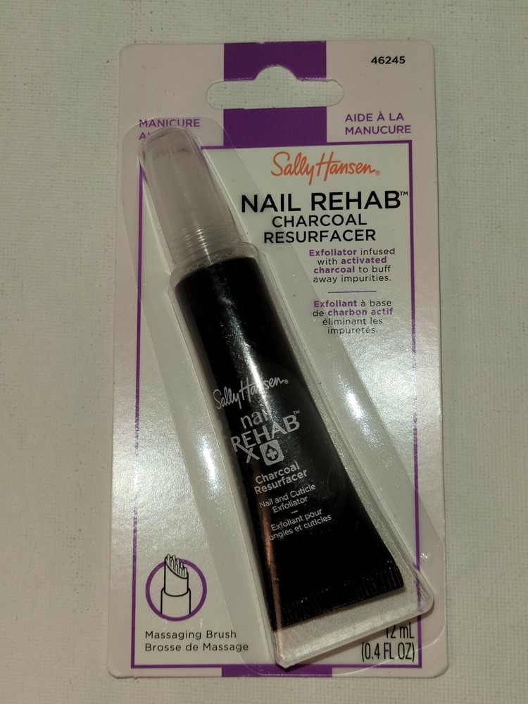 Sally Hansen Nail Rehab Charcoal Resurfacer Exfoliator Massaging Brush Manicure