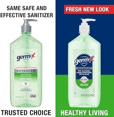 Germ-X Hand Sanitizer Gel with Aloe and Vitamin E | Moisturizing | No Rinse Form