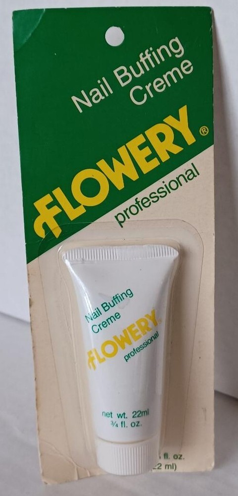 Vintage New Flowery Professional Nail Buffing Creme Cream .75fl oz NOS USA
