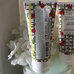 BEEKMAN 1802 (2) Pistachio Dark Cherry Goat Milk Hand Cream Duo Lot 3 oz each!